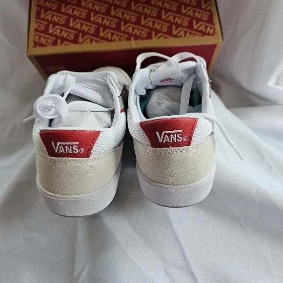 VANS Lowland CC Unisex US W10/ M8.5 TENNIS SHOE VN000BWBWRQ white/red/grey - Picture 10 of 10
